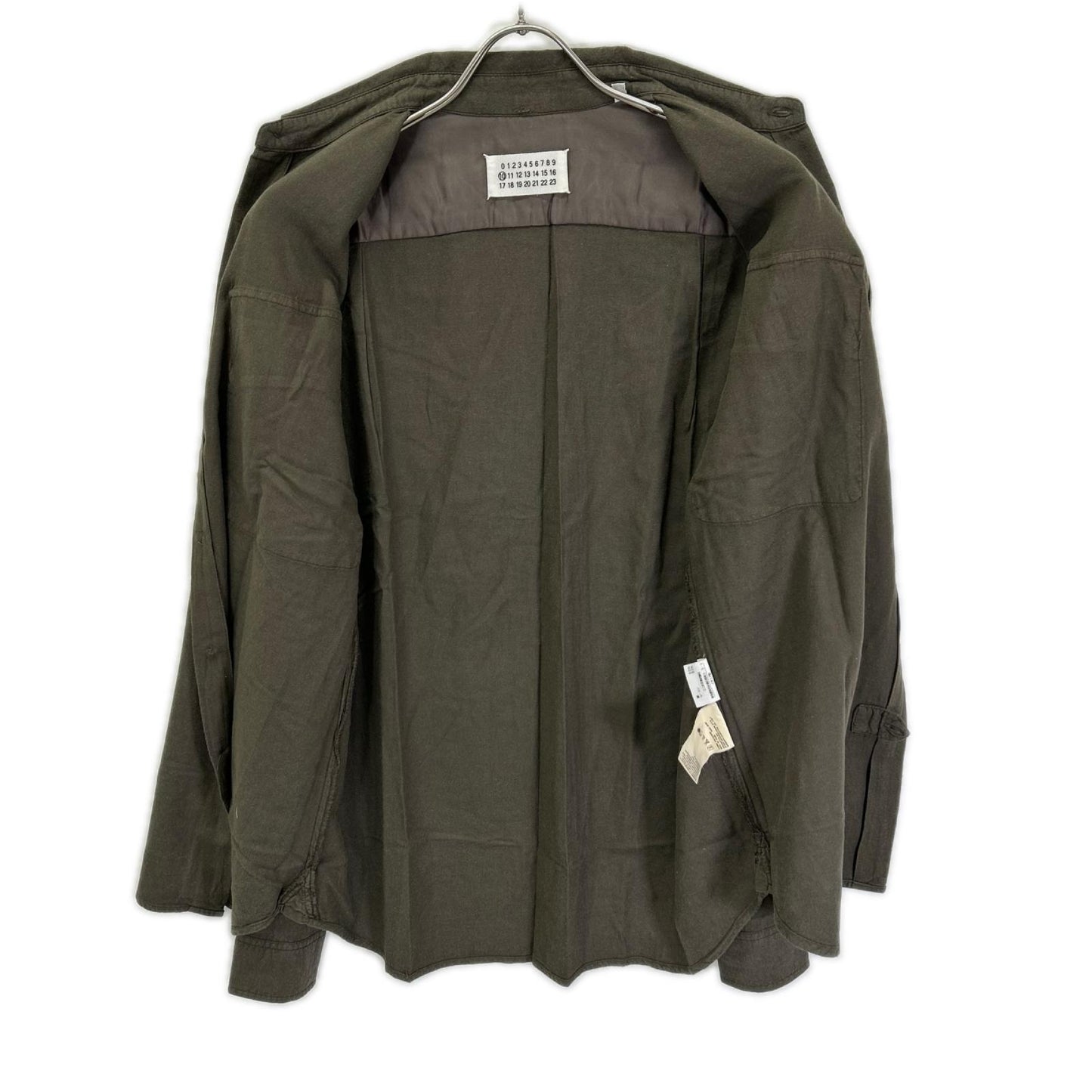 MARTIN MARGIELA 02AW Cotton Rayon Flap Shirt Khaki Size 1