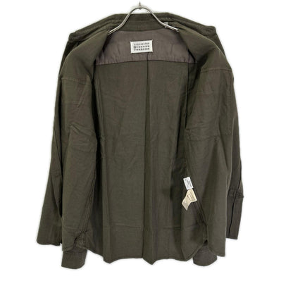 MARTIN MARGIELA 02AW Cotton Rayon Flap Shirt Khaki Size 1