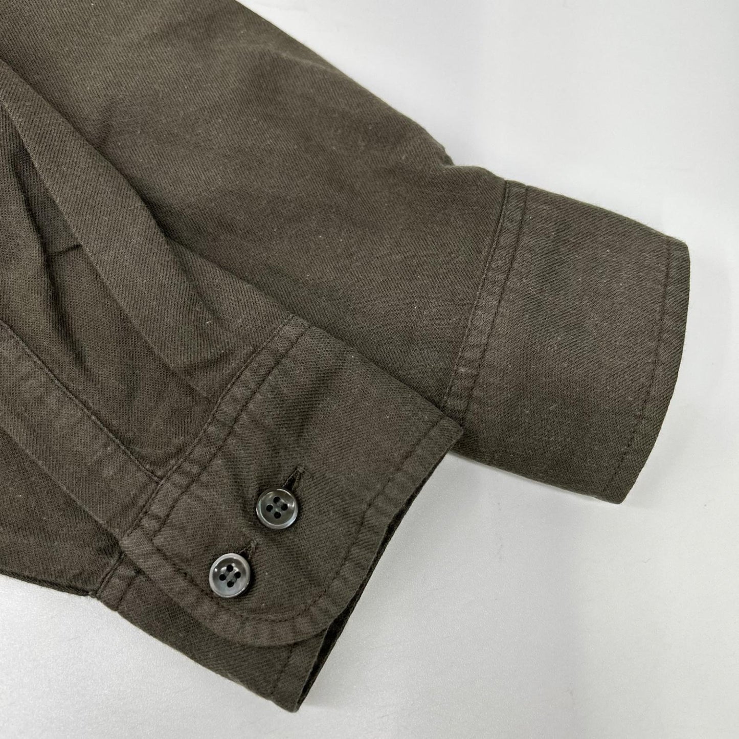 MARTIN MARGIELA 02AW Cotton Rayon Flap Shirt Khaki Size 1