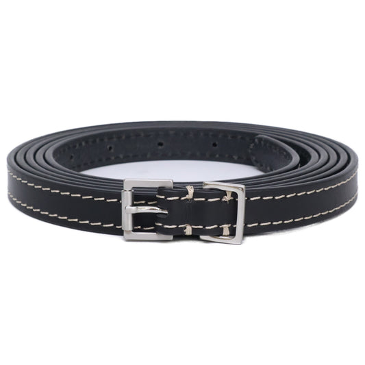 Maison Margiela White Stitch Leather Double Belt Black