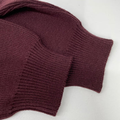 CDG 24AW Burgundy Print Acrylic Crewneck Sweater Size XXL