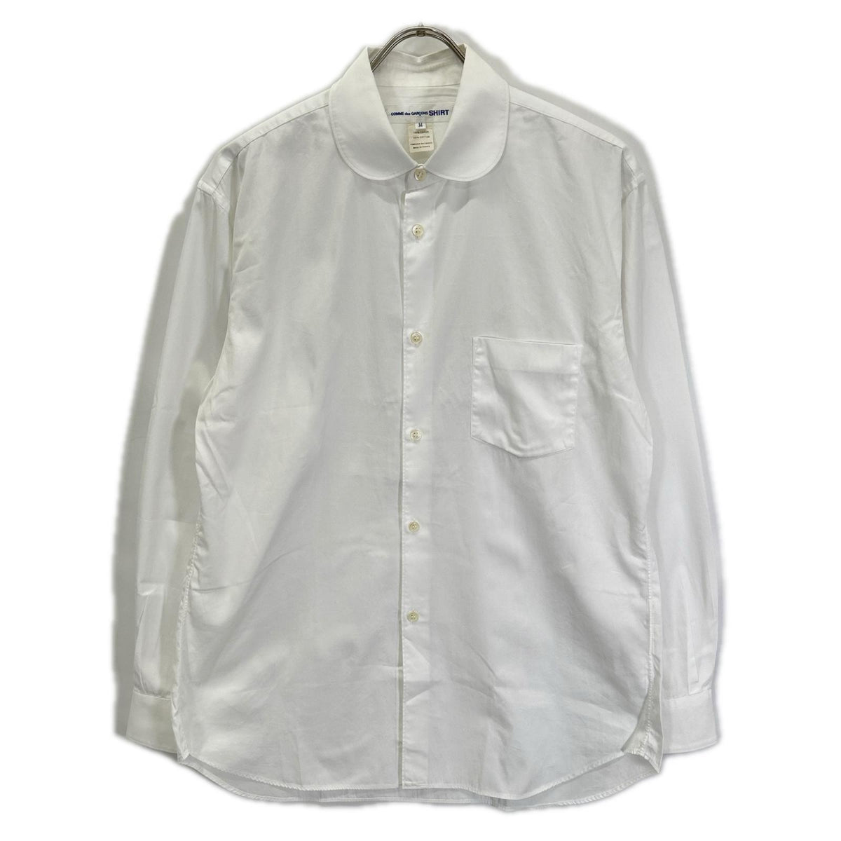 COMMEdesGARCONS SHIRT AW18 Round Collar Cotton Shirt Size M