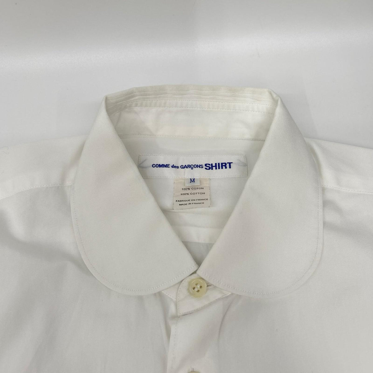 COMMEdesGARCONS SHIRT AW18 Round Collar Cotton Shirt Size M