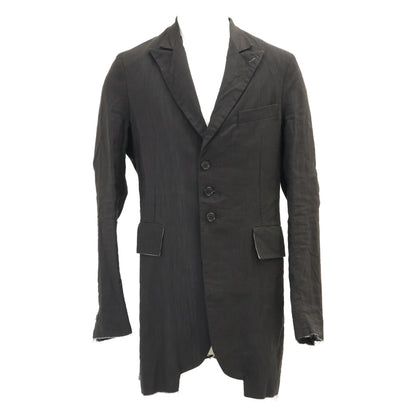 ELENA DAWSON Linen Mohair Cutoff Blazer Black
