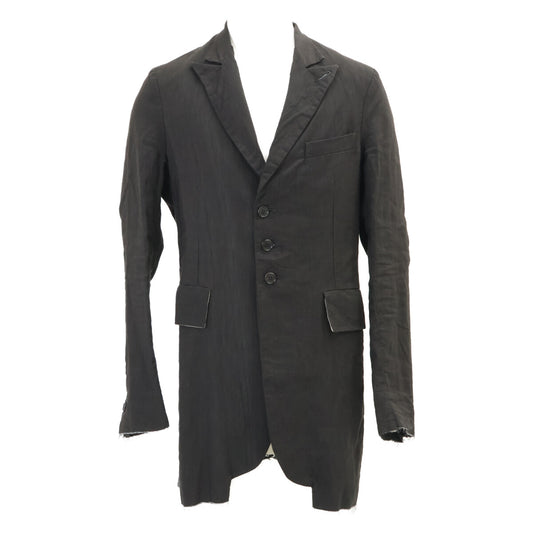 ELENA DAWSON Linen Mohair Cutoff Blazer Black