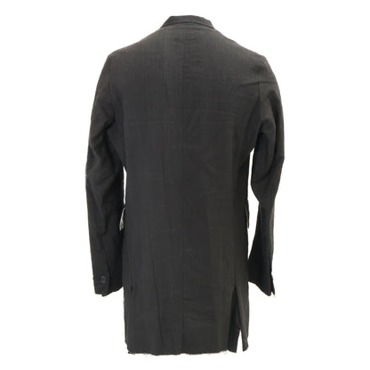ELENA DAWSON Linen Mohair Cutoff Blazer Black