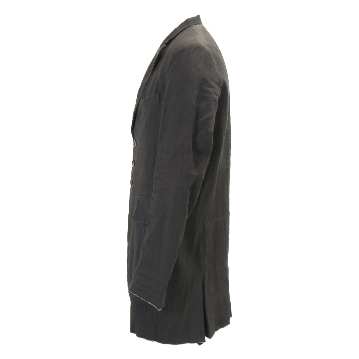 ELENA DAWSON Linen Mohair Cutoff Blazer Black