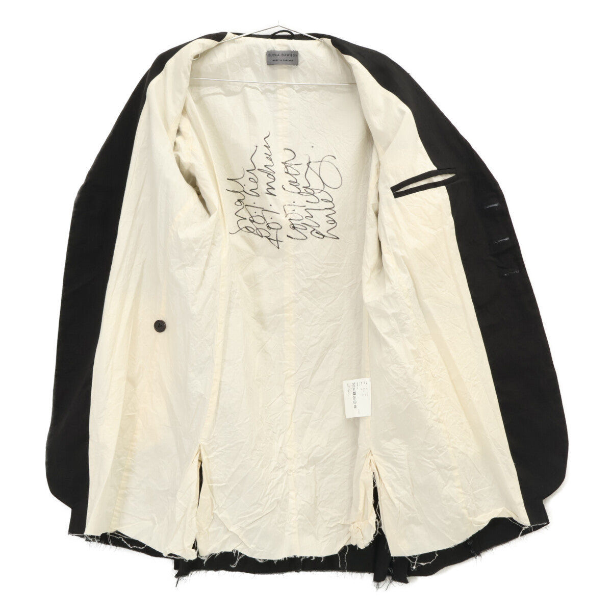 ELENA DAWSON Linen Mohair Cutoff Blazer Black