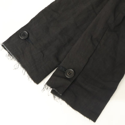 ELENA DAWSON Linen Mohair Cutoff Blazer Black