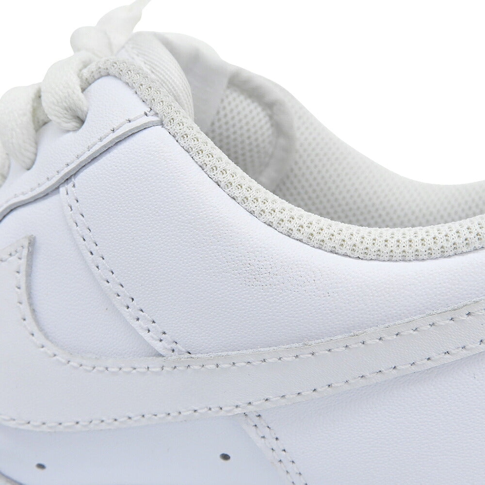 NIKE Silver Big Logo Leather Sneakers White Size 9(US)