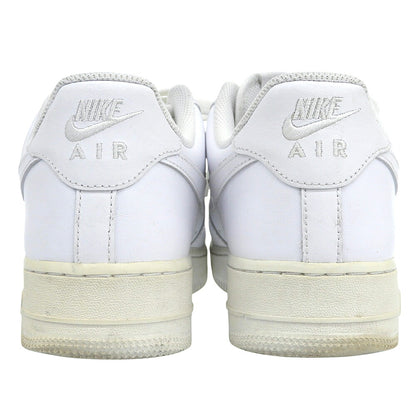 NIKE Silver Big Logo Leather Sneakers White Size 9(US)