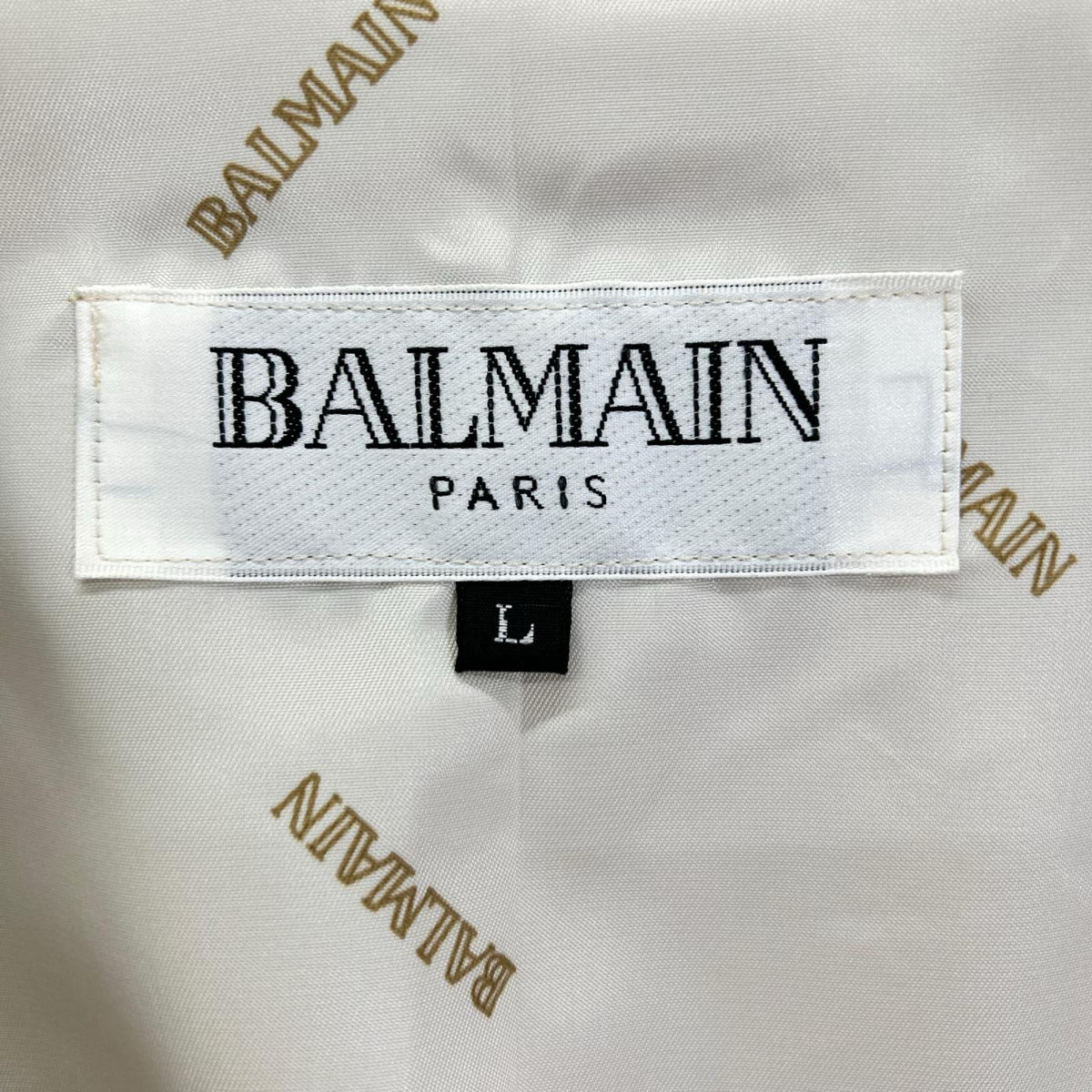BALMAIN Lamb Leather Shirt Jacket Beige Size L