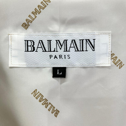 BALMAIN Lamb Leather Shirt Jacket Beige Size L