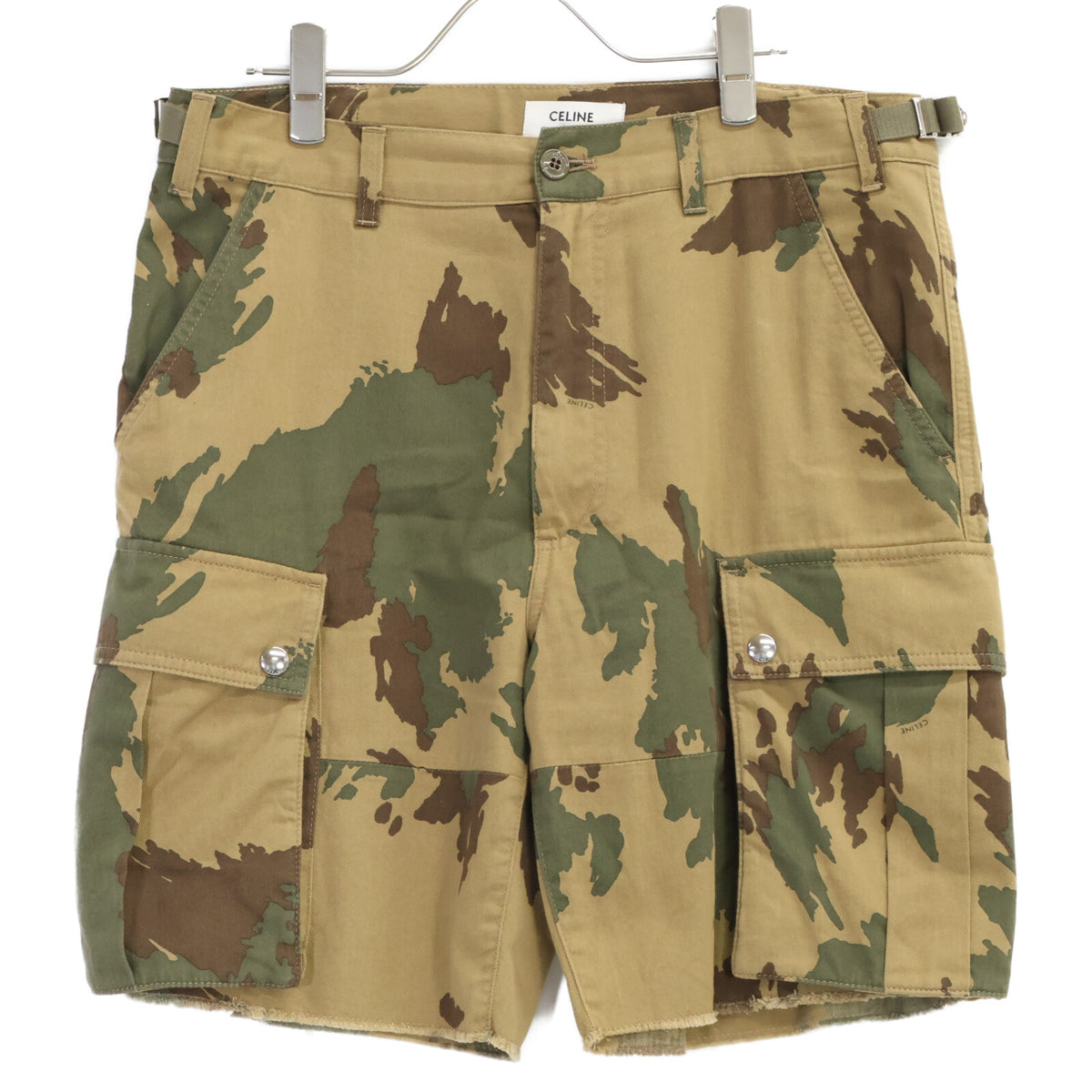 CELINE Camo Logo Adjuster Short Cargo Pants Brown Size 48