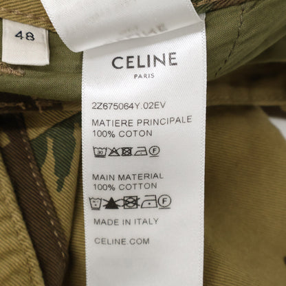 CELINE Camo Logo Adjuster Short Cargo Pants Brown Size 48