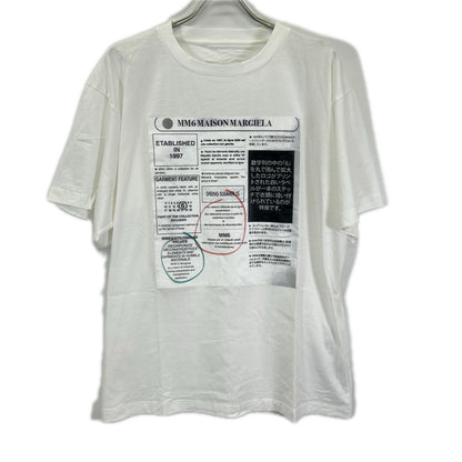 MM6 25SS Newspaper Print T-Shirt White Size S