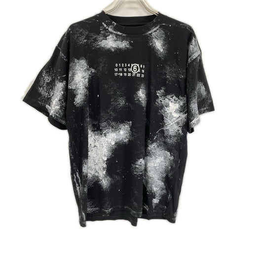 MM6 26SS Black Logo Paint Cotton T-Shirt Size S