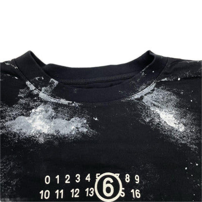 MM6 26SS Black Logo Paint Cotton T-Shirt Size S