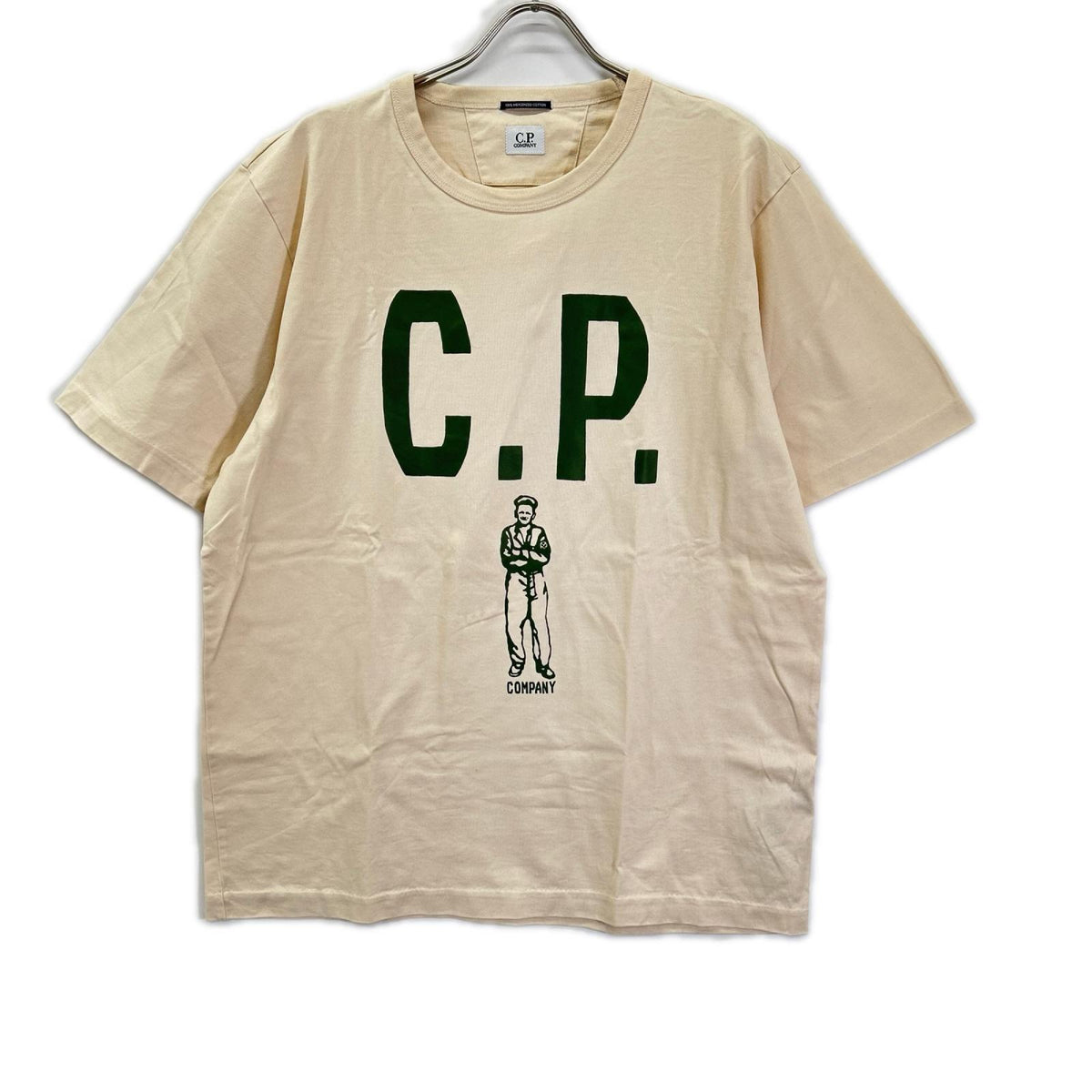 C.P.COMPANY Ivory Mercerized T-Shirt Size XL
