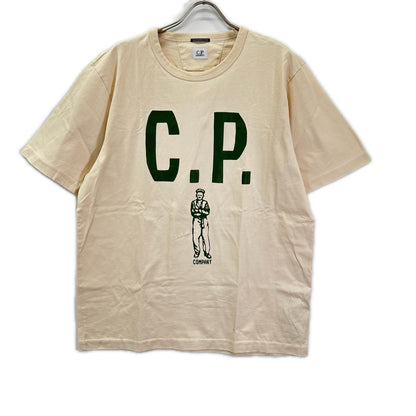 C.P.COMPANY Ivory Mercerized T-Shirt Size XL