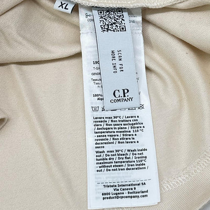 C.P.COMPANY Ivory Mercerized T-Shirt Size XL