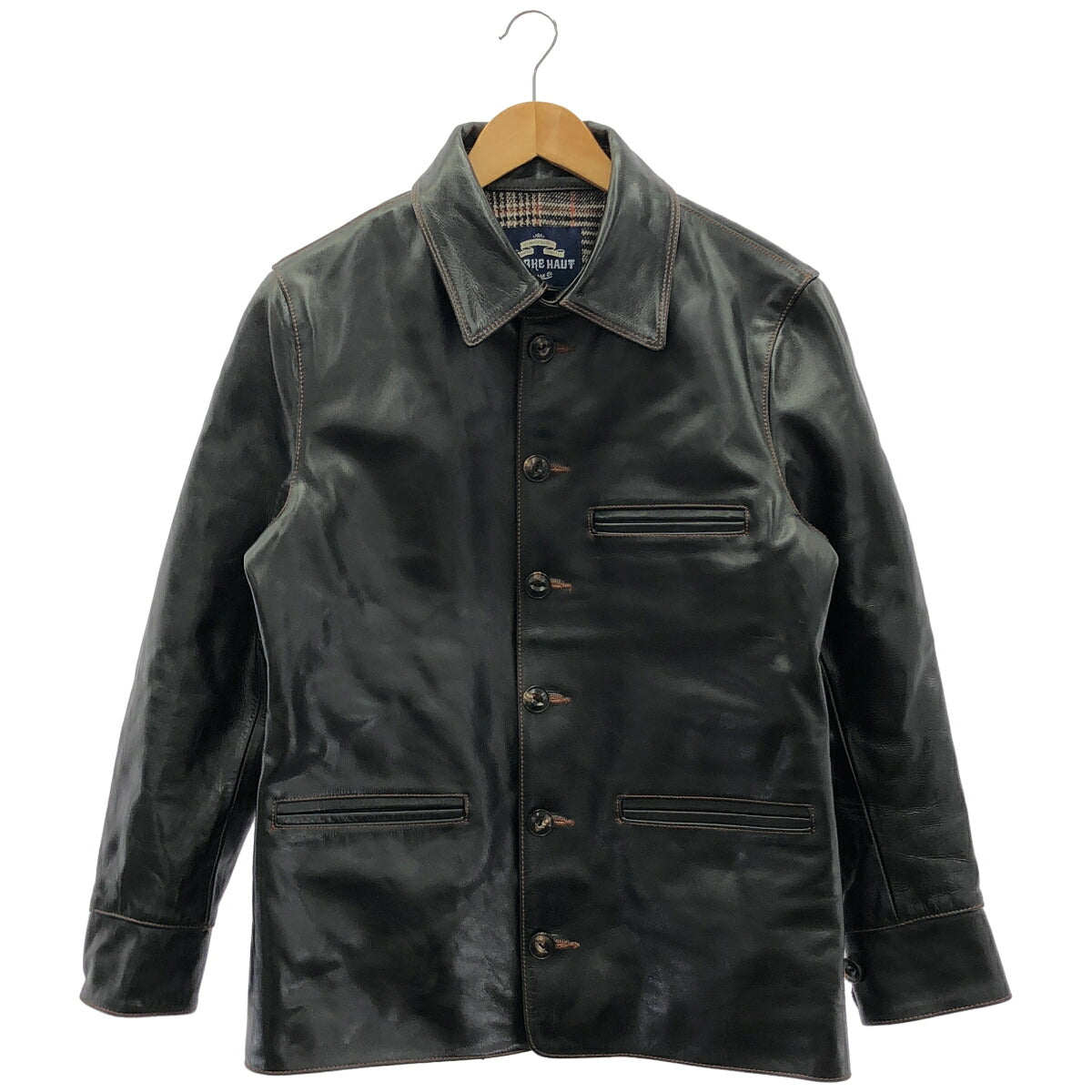 STARKE HAUT Black Horsehide Car Coat Size S