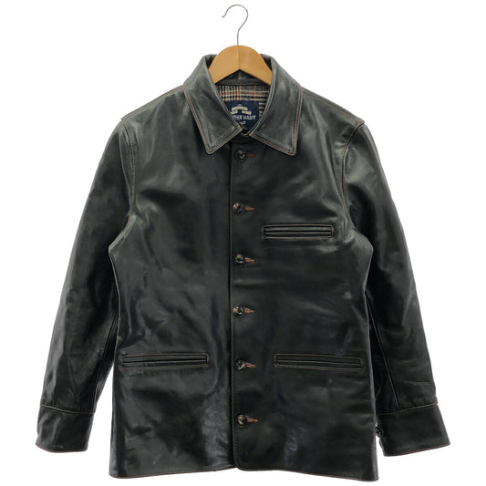 STARKE HAUT Black Horsehide Car Coat Size S