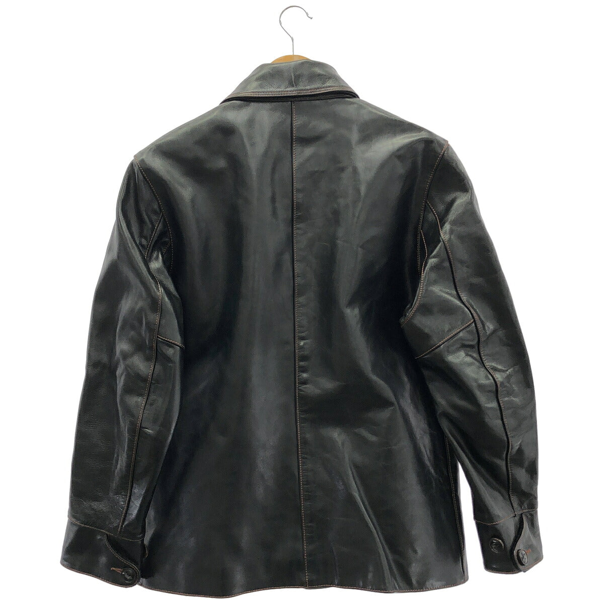 STARKE HAUT Black Horsehide Car Coat Size S