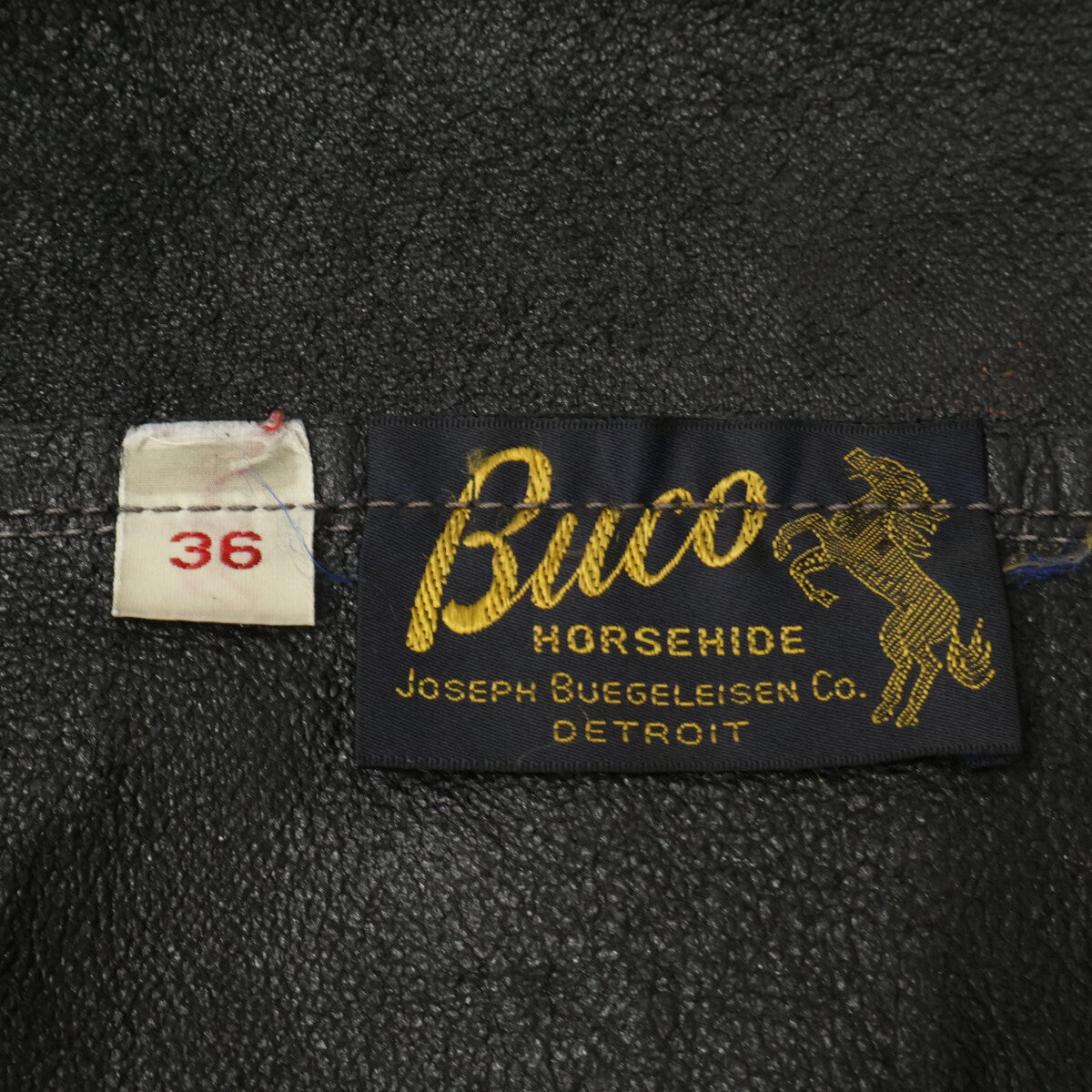 BUCO J-100 Horsehide Single Rider Jacket Black Size 36