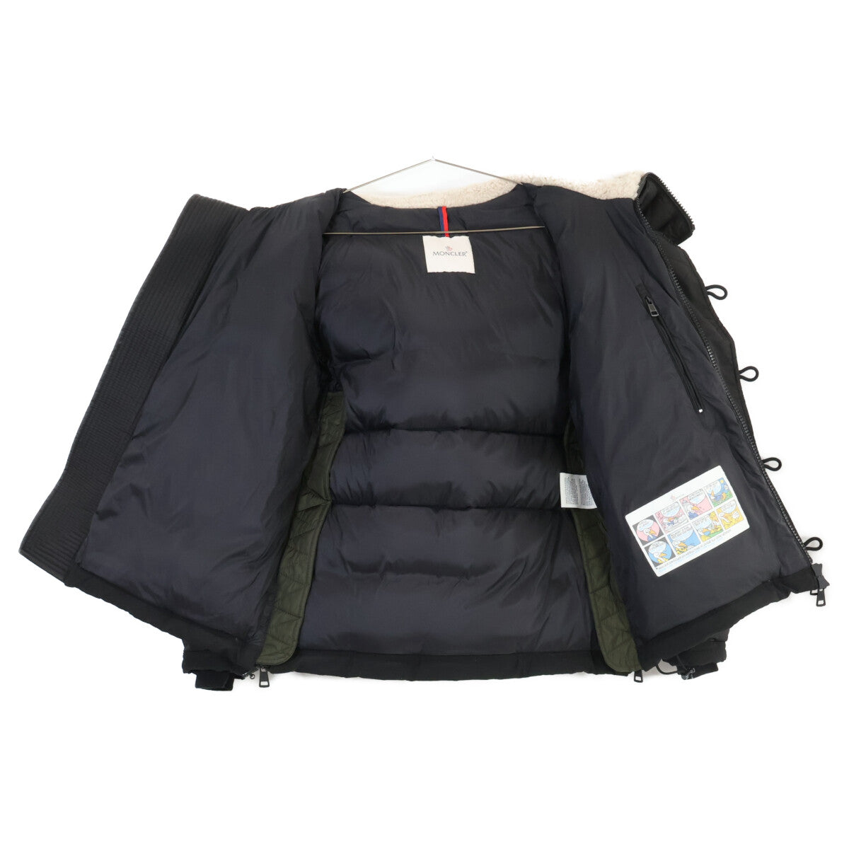 MONCLER PYRENEES Boa Collar Jacket Black Size 0