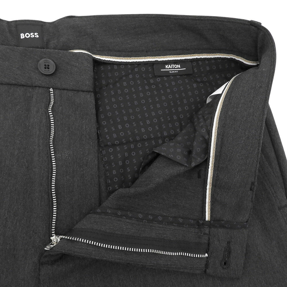 BOSS H-KAITON Charcoal Gray Slim Fit Trousers Size 40L(US)