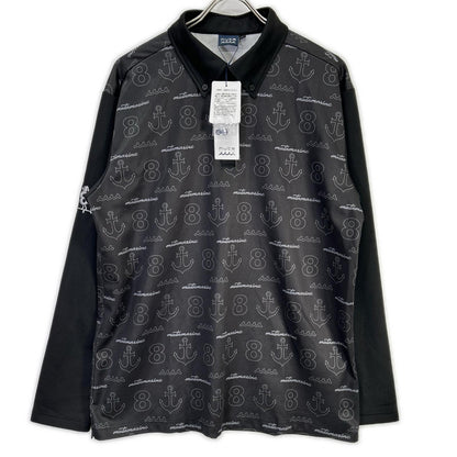 muta GLOBALE KoBE Monogram Long Sleeve Polo Shirt Size 8