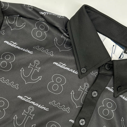 muta GLOBALE KoBE Monogram Long Sleeve Polo Shirt Size 8