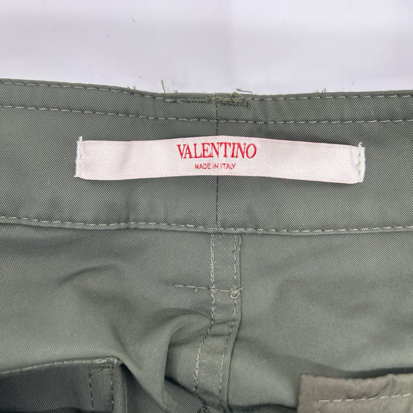 VALENTINO Olive Green Polyester Blend Cargo Pants Size 44