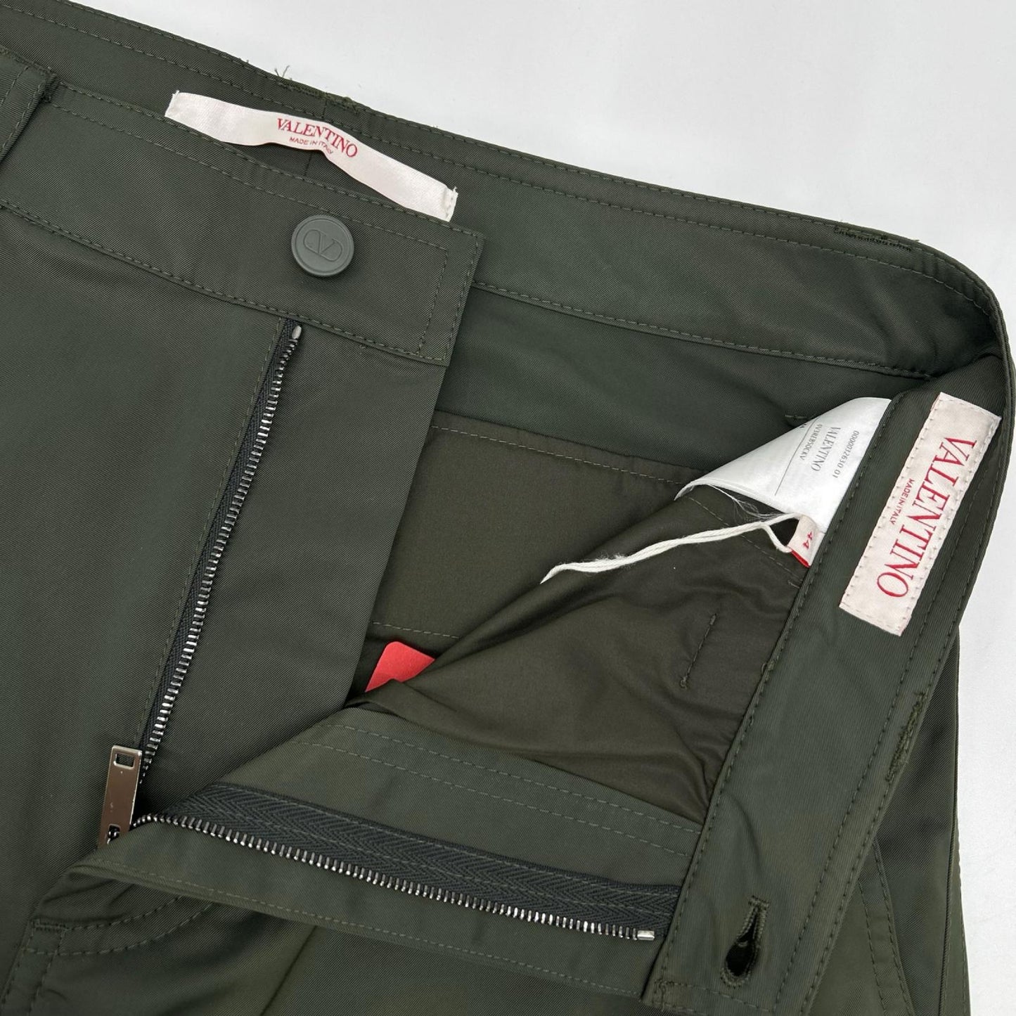 VALENTINO Olive Green Polyester Blend Cargo Pants Size 44