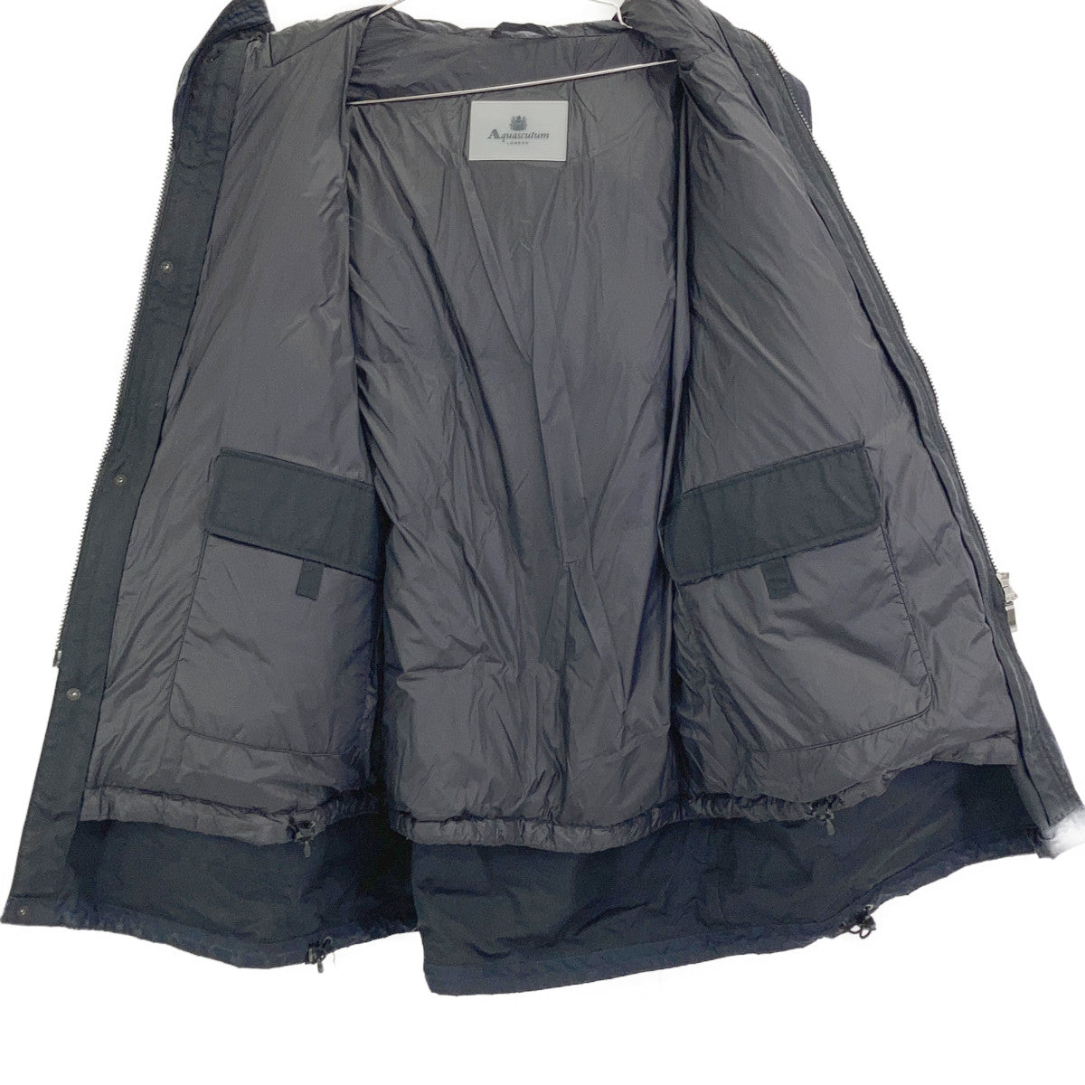 Aquascutum Navy 3-Way Down Wyncol Parka Coat Size 42