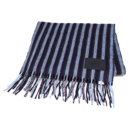 LOUIS VUITTON Blue Striped Lamb Wool ONE SIZE Muffler Size ONE SIZE