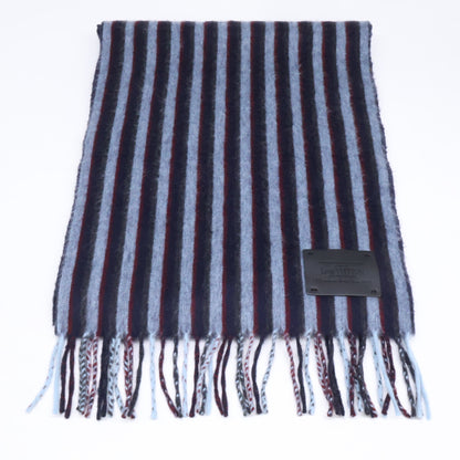 LOUIS VUITTON Blue Striped Lamb Wool ONE SIZE Muffler Size ONE SIZE