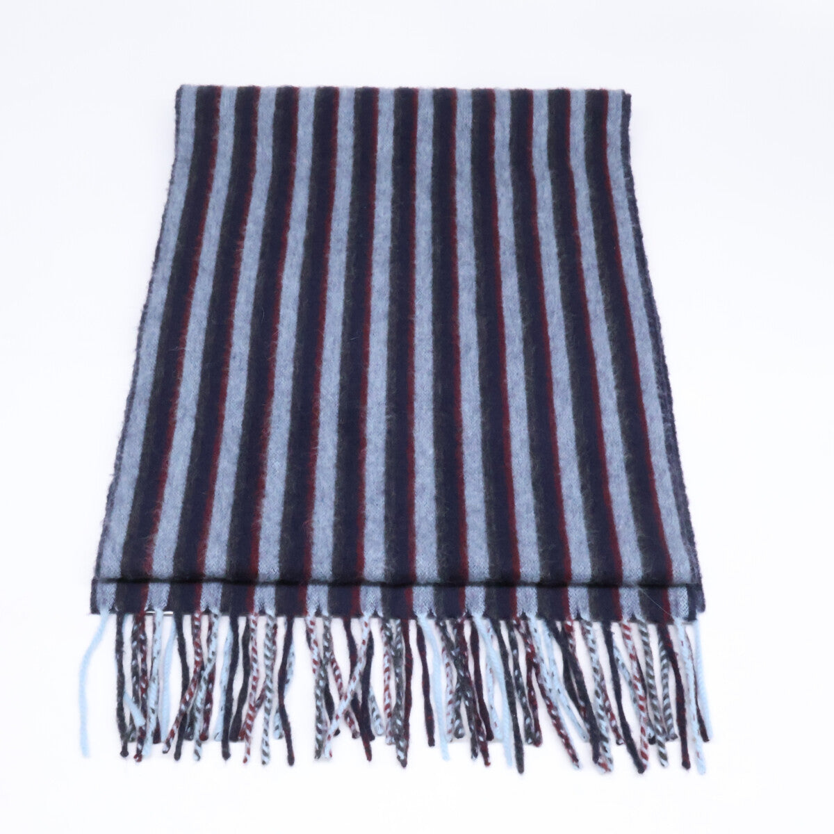 LOUIS VUITTON Blue Striped Lamb Wool ONE SIZE Muffler Size ONE SIZE