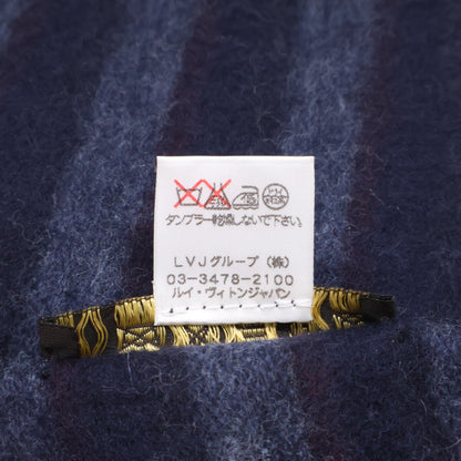 LOUIS VUITTON Blue Striped Lamb Wool ONE SIZE Muffler Size ONE SIZE