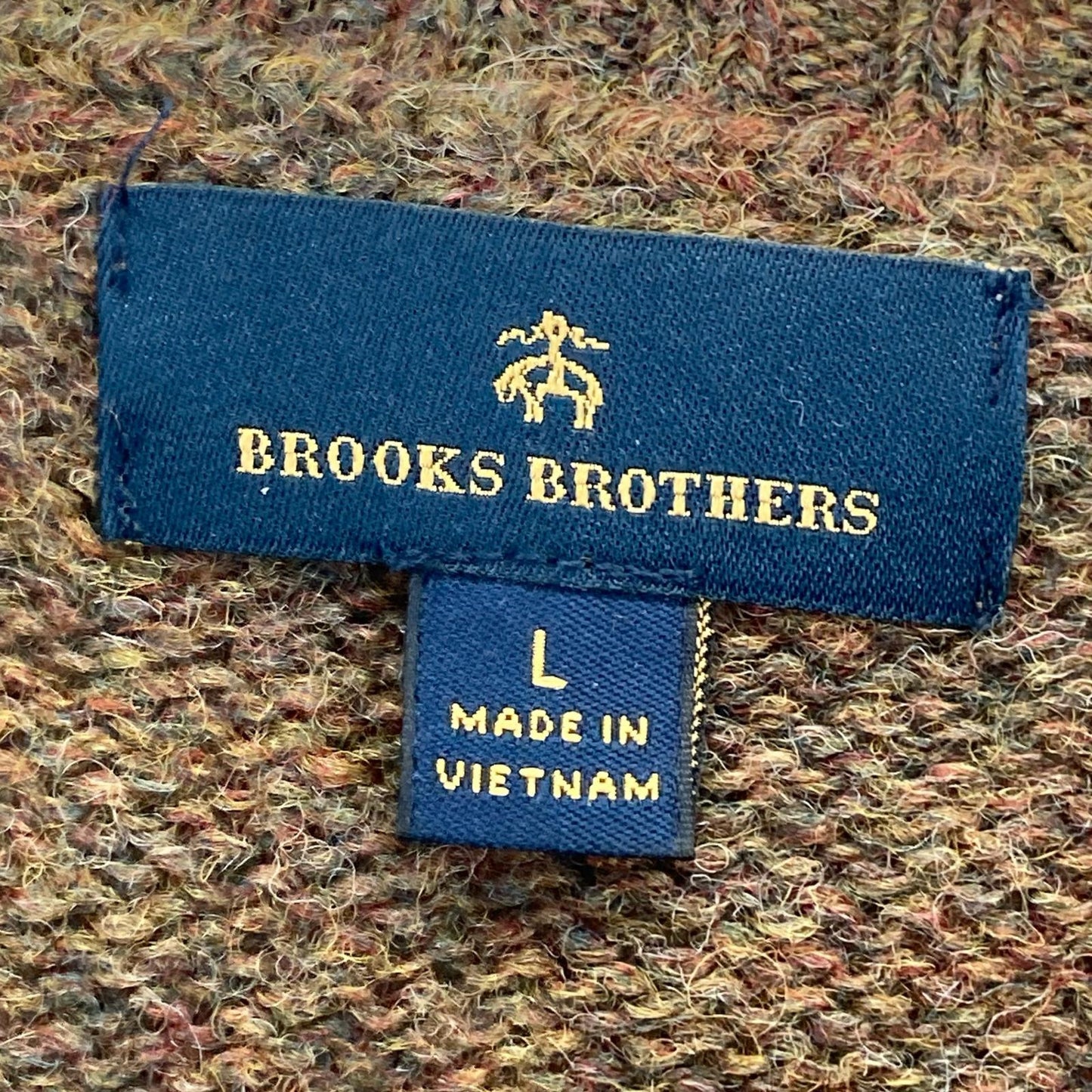 BrooksBrothers Brown Wool Melange Crewneck Sweater Size L