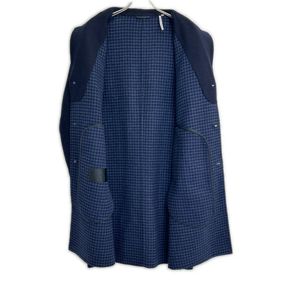 LANVIN COLLECTION Navy Reversible Chesterfield Coat Size 52