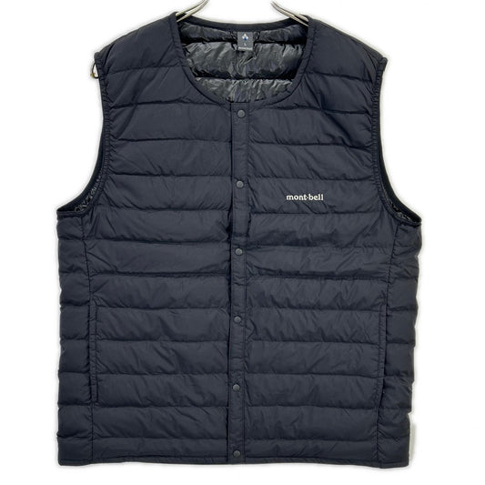 mont-bell Black Superior Down Round Neck Vest Size L