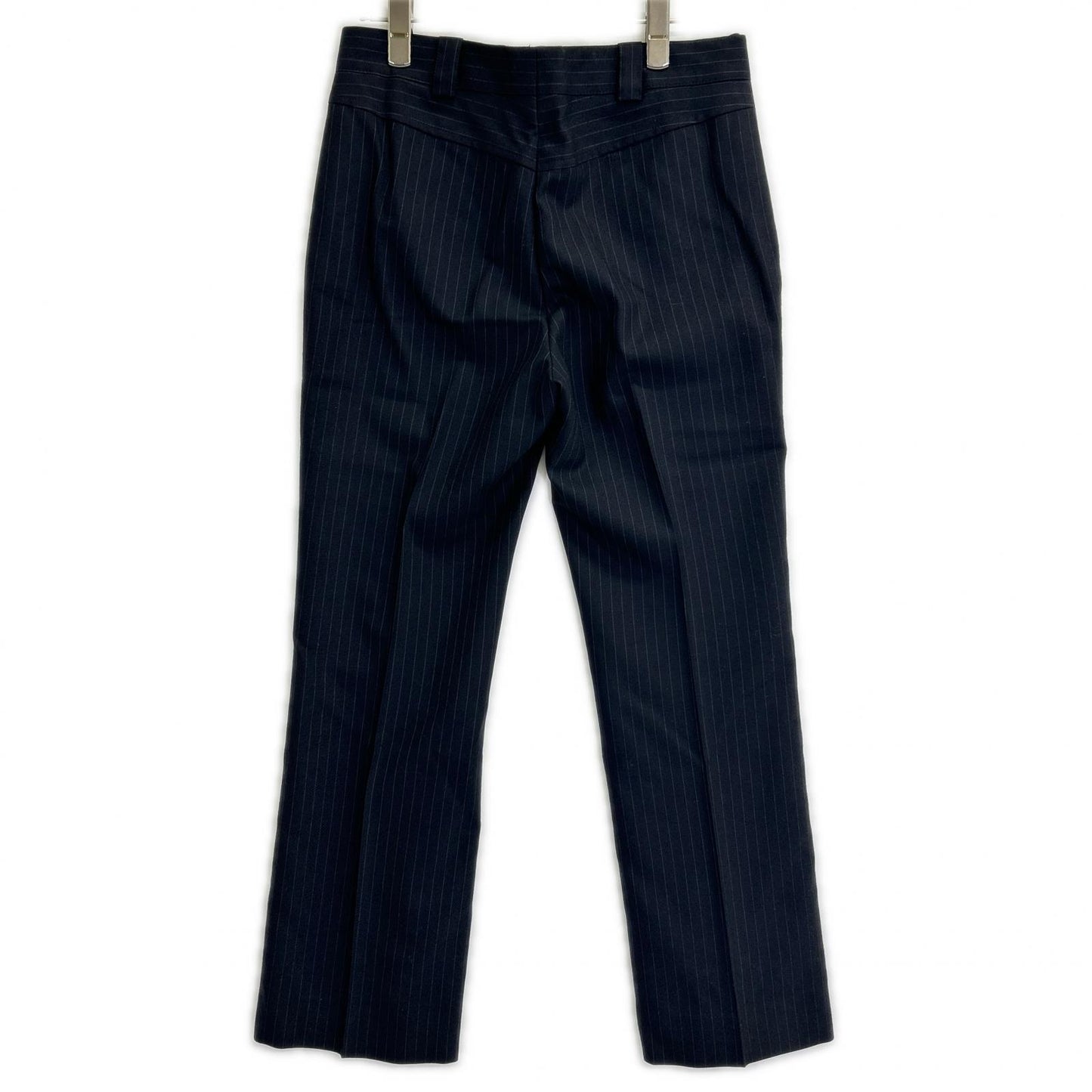GUCCI Black Wool Pinstripe Pants Size 38