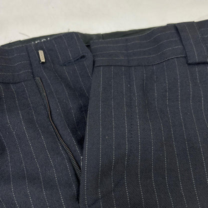 GUCCI Black Wool Pinstripe Pants Size 38