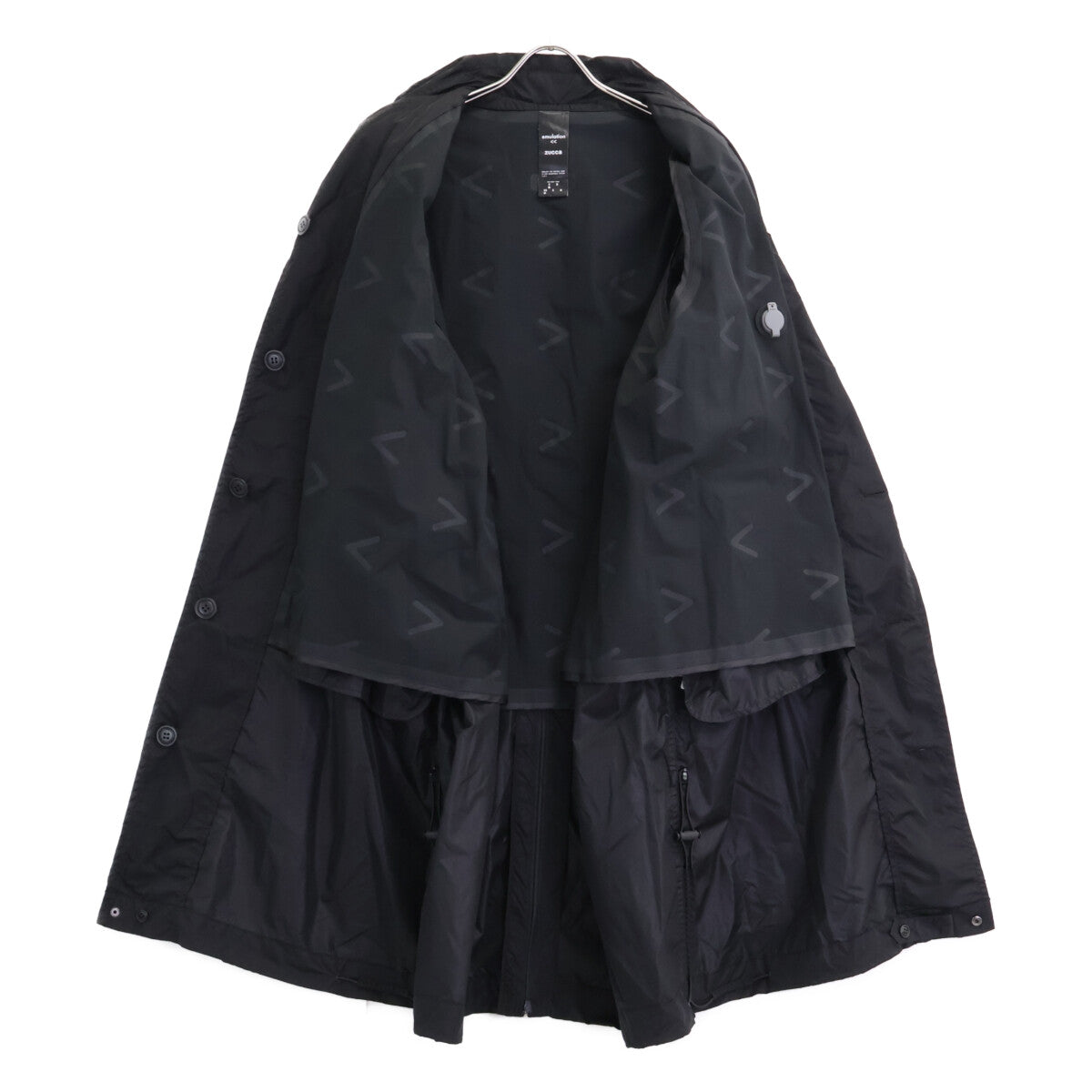 ZUCCa Black x Emulation Nylon Single-Breasted Coat Size XS