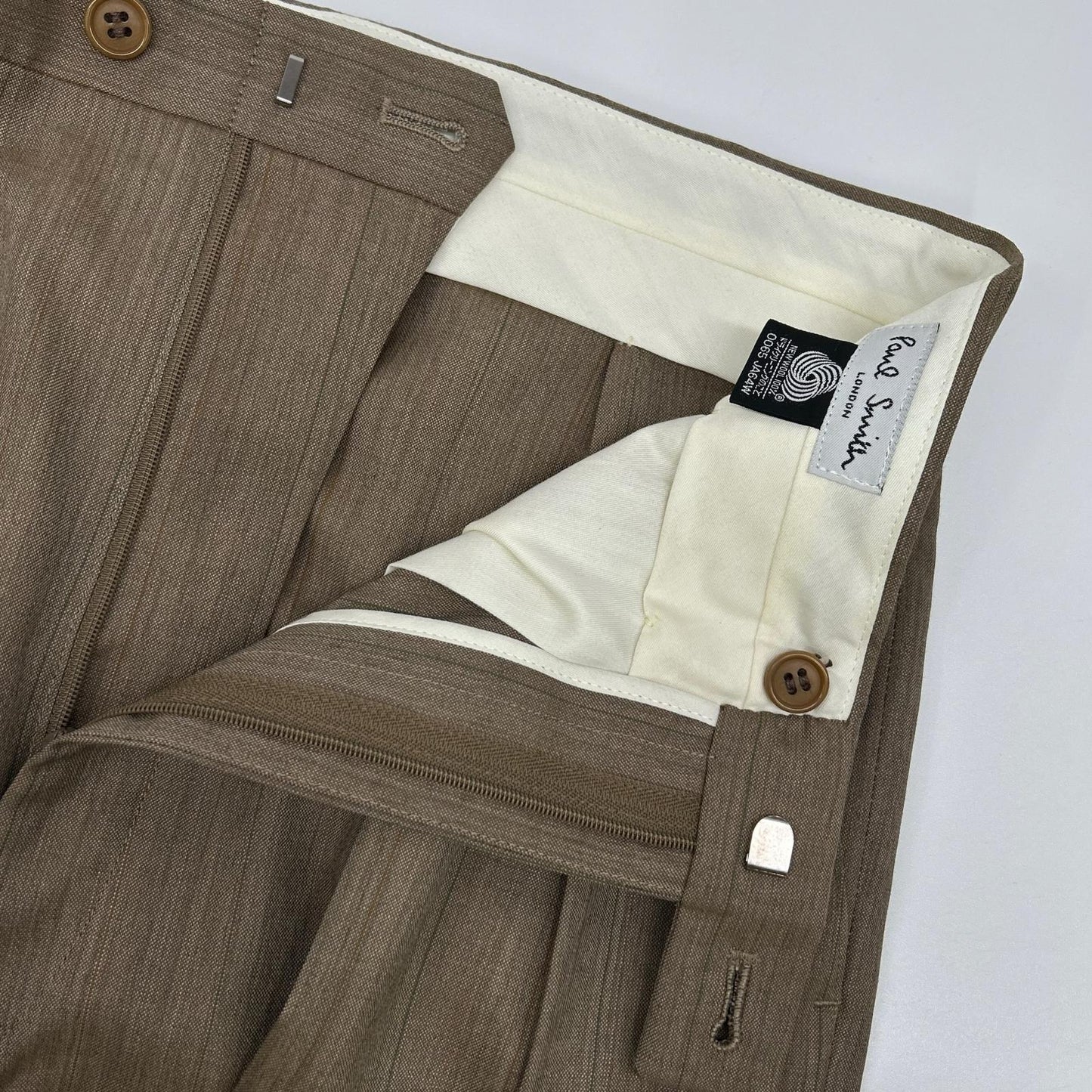 PaulSmith Beige Wool Multi-Stripe Double Suit Set Size L