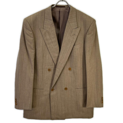 PaulSmith Beige Wool Multi-Stripe Double Suit Set Size L
