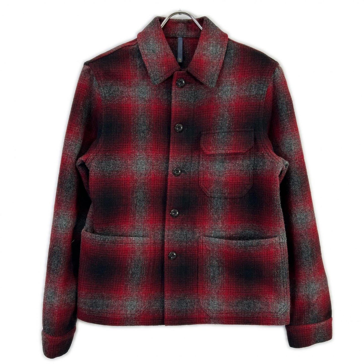 MONTEDORO Red Check Wool Shirt Jacket
