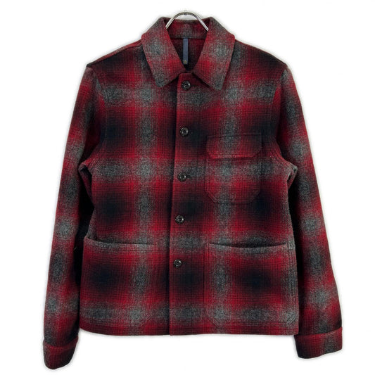 MONTEDORO Red Check Wool Shirt Jacket